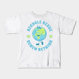 Recycle Reuse Renew Rethink Crisis Environmental Activism Kids T-Shirt